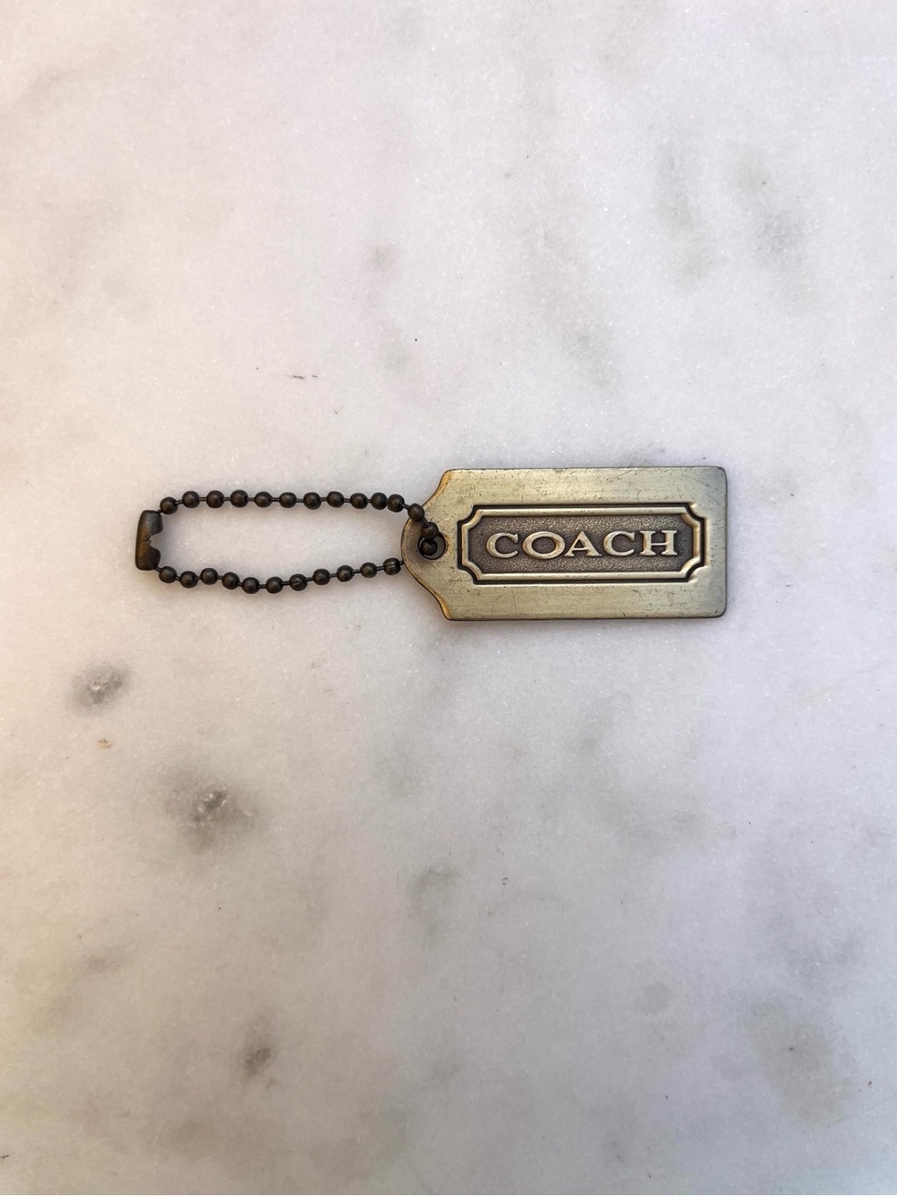 COACH Vintage Metal Gold Hang Tag, Bag Charm